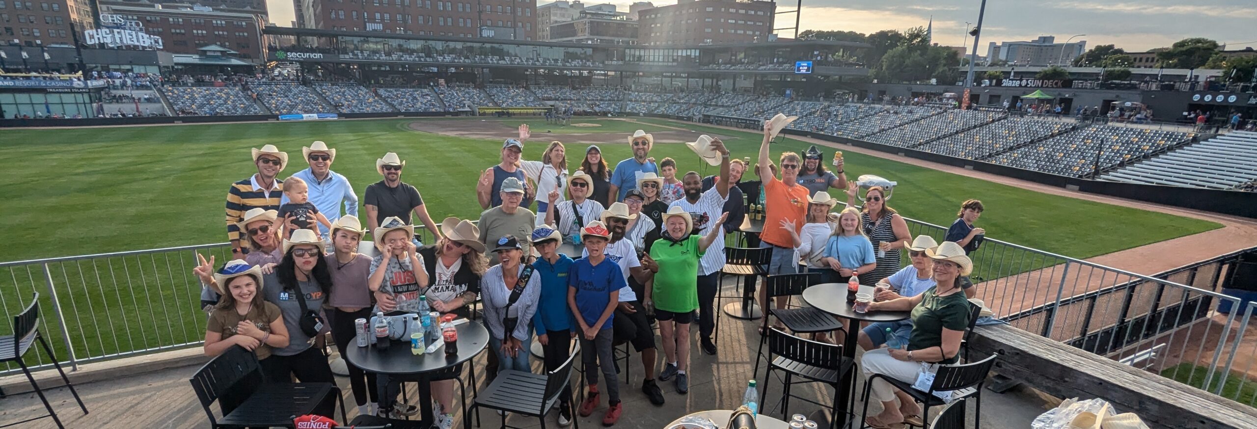 Photo of SPAAR members at the saint paul saints game