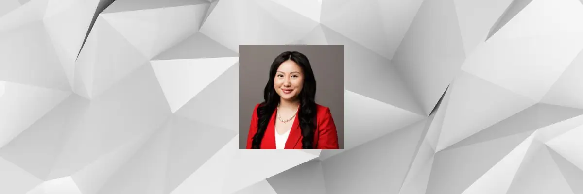 a woman in a red suit